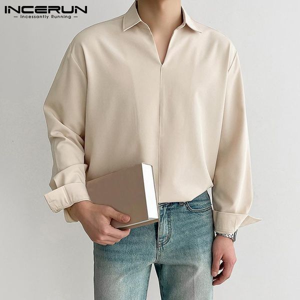 men's casual shirts solid color men shirt turn down collar long sleeve korean casual men clothing loose streetwear leisure camisa s-3xl, White;black
men's casual shirts solid color men shirt turn down collar long sleeve korean casual men clothing loose streetwear leisure camisa s-3xl, White;black