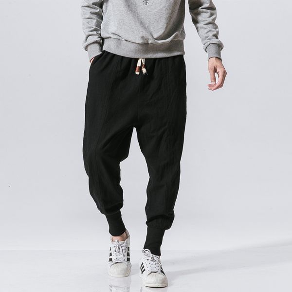 men's pants spring casual oversize harem pants men streetwear solid color harajuku baggy pants cotton linen elastic waist joggers for m, Black
men's pants spring casual oversize harem pants men streetwear solid color harajuku baggy pants cotton linen elastic waist joggers for m, Black