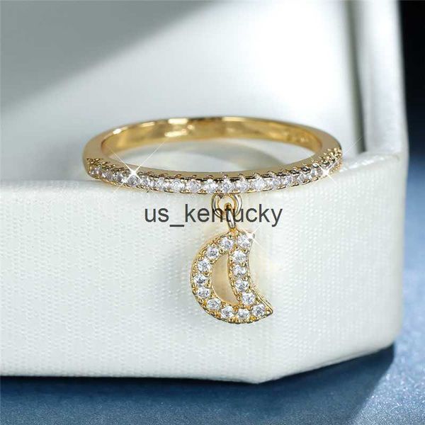 band rings delicate small star moon pendant rings for women silver gold color white zircon stone staing in ring daily party jewelry
band rings delicate small star moon pendant rings for women silver gold color white zircon stone staing in ring daily party jewelry