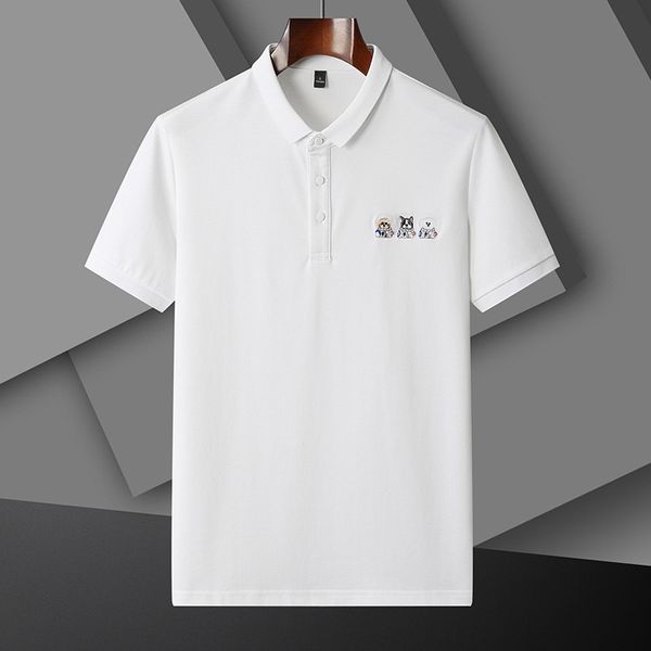 young men's light business polo shirt loose trend men's casual embroidered short sleeve t-shirt tide brand summer, White;black
young men's light business polo shirt loose trend men's casual embroidered short sleeve t-shirt tide brand summer, White;black