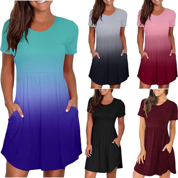 casual dresses simple t shirt solid color short sleeve mini women loose summer beach vacation daily robe vestido 230504, Black;gray
casual dresses simple t shirt solid color short sleeve mini women loose summer beach vacation daily robe vestido 230504, Black;gray