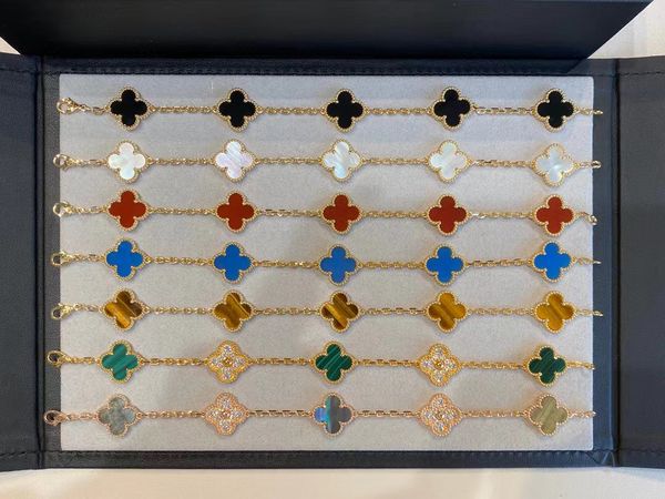 five-flower four-leaf clover bracelet female white mother-of-pearl red agate diamond five-flower bracelet, Black
five-flower four-leaf clover bracelet female white mother-of-pearl red agate diamond five-flower bracelet, Black