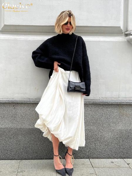 skirts clacive fashion beige satin for women elegant high waist office lady ankle length casual loose female clothes 230503, Black
skirts clacive fashion beige satin for women elegant high waist office lady ankle length casual loose female clothes 230503, Black