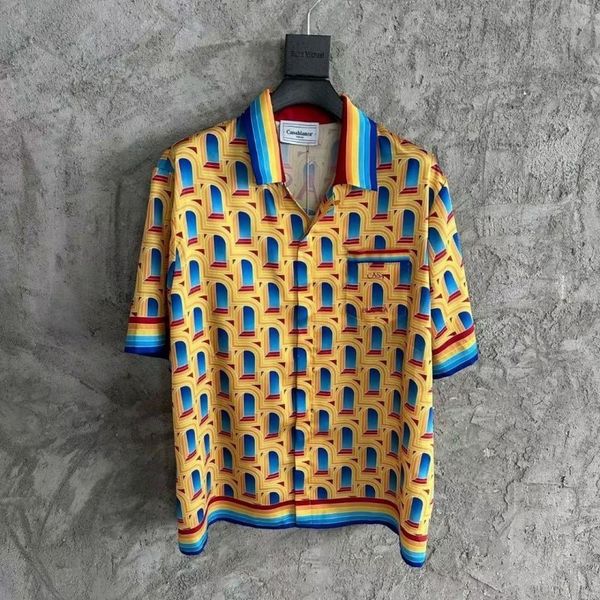 mens casual shirts casablanca dreamland gate twill silk short sleeve cardigan yellow blue causal contrast color shirt for men women clothing, White;black
mens casual shirts casablanca dreamland gate twill silk short sleeve cardigan yellow blue causal contrast color shirt for men women clothing, White;black