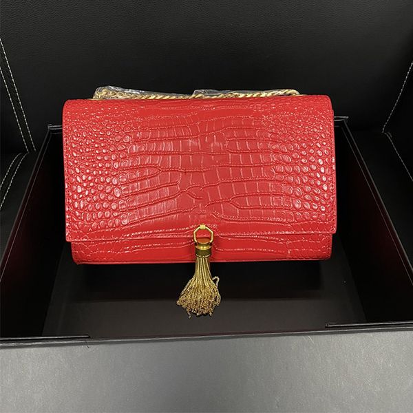 tassel designers alligator shoulder bags classic women crossbody chain kate bag clutch lady flap messenger purse crocodile cowhide leather h
tassel designers alligator shoulder bags classic women crossbody chain kate bag clutch lady flap messenger purse crocodile cowhide leather h