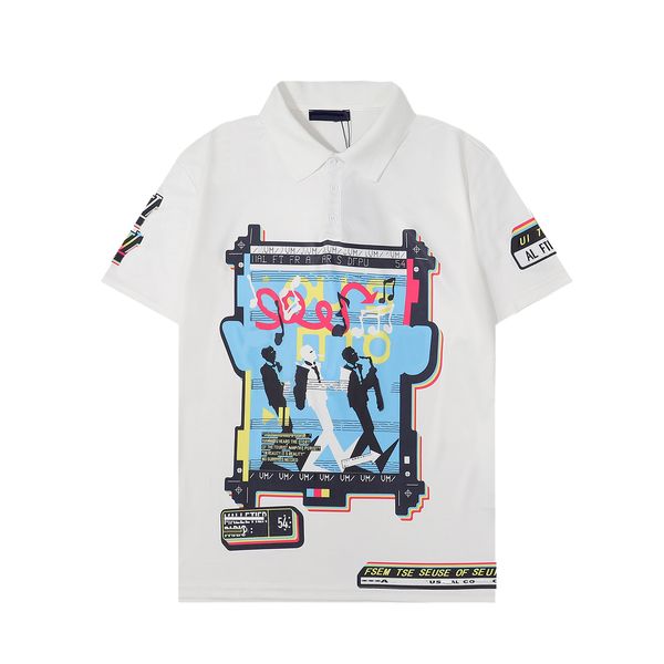 men's polos shirt designer white music pattern short sleeve collared t shirt fashion brand designer lapel polo shirt, White;black
men's polos shirt designer white music pattern short sleeve collared t shirt fashion brand designer lapel polo shirt, White;black