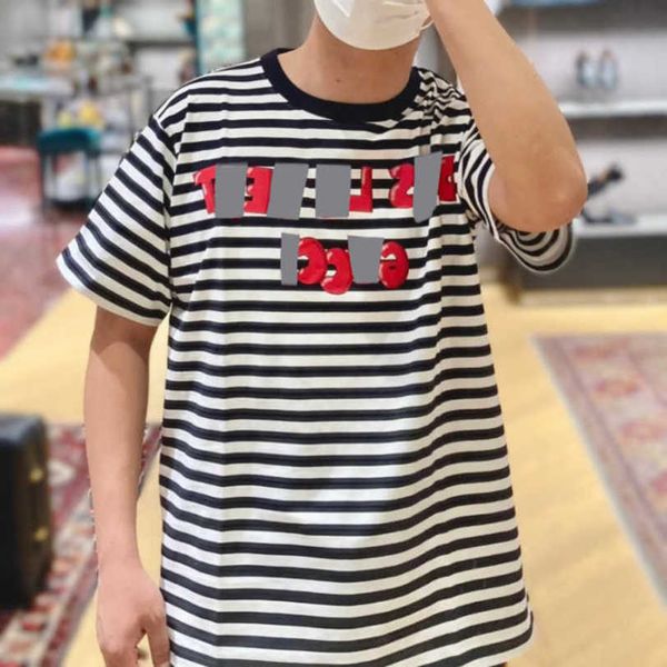 designer t shirt high edition summer versatile stripe design classic os relaxed casual sleeve t-shirt, White;black
designer t shirt high edition summer versatile stripe design classic os relaxed casual sleeve t-shirt, White;black