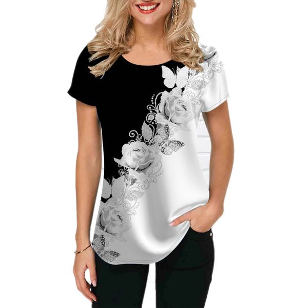 womens tshirt floral print womens t shirt girls clothes fashion short sleeve tees o neck simple blouse summer loose streetwear 230503, White
womens tshirt floral print womens t shirt girls clothes fashion short sleeve tees o neck simple blouse summer loose streetwear 230503, White