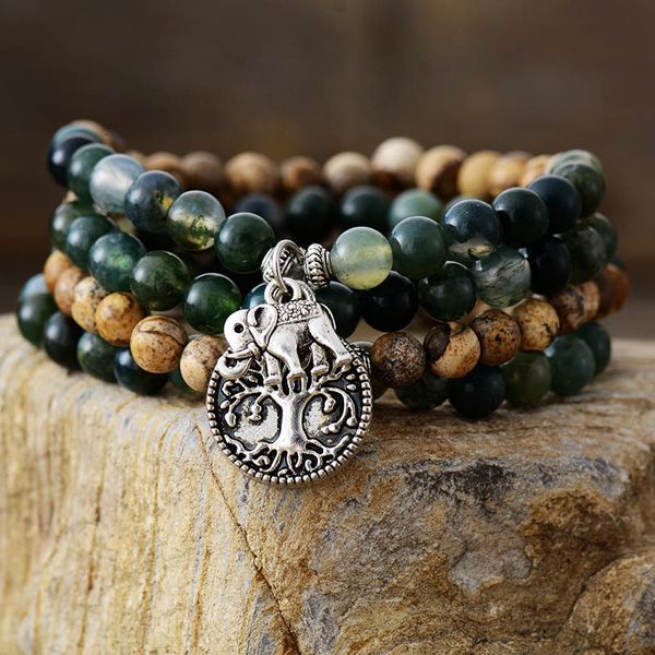 chokers mala necklace 108 beads handmade 6mm natural stones tree elephant charm energy necklaces elastic meditation yoga bracelet 230503, Golden;silver
chokers mala necklace 108 beads handmade 6mm natural stones tree elephant charm energy necklaces elastic meditation yoga bracelet 230503, Golden;silver