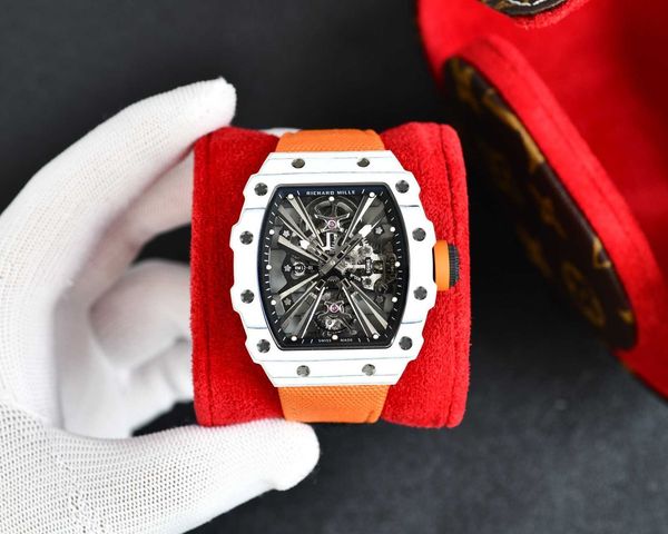 mechanical watches richa milles rm12-01 with active tourbillons wristwatch designer skeleton square fashion dj orange rubber strap reloj, Slivery;brown
mechanical watches richa milles rm12-01 with active tourbillons wristwatch designer skeleton square fashion dj orange rubber strap reloj, Slivery;brown