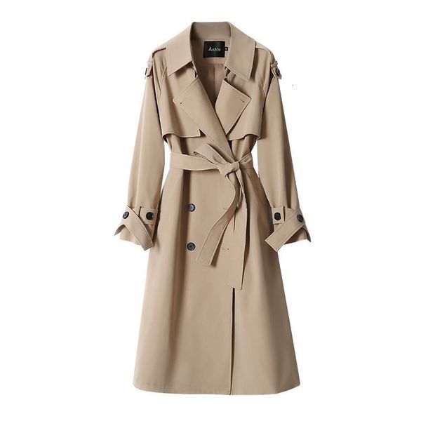 women s trench coat autumn winter korean classic double breasted university style loose medium length female clothing 230503, Tan;black
women s trench coat autumn winter korean classic double breasted university style loose medium length female clothing 230503, Tan;black
