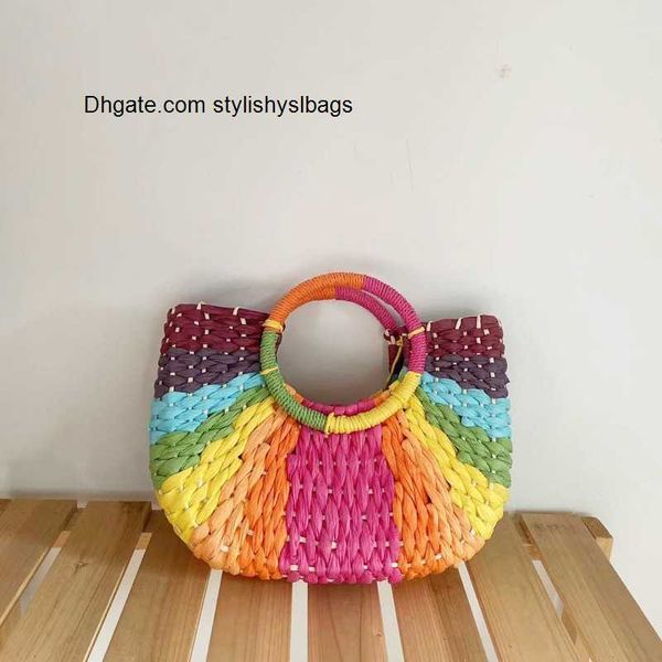 shoulder bags bohemia colourful contrasting colors women hand-woven straw bag round handle half- moon shape ladies handbag summer beach tote
shoulder bags bohemia colourful contrasting colors women hand-woven straw bag round handle half- moon shape ladies handbag summer beach tote