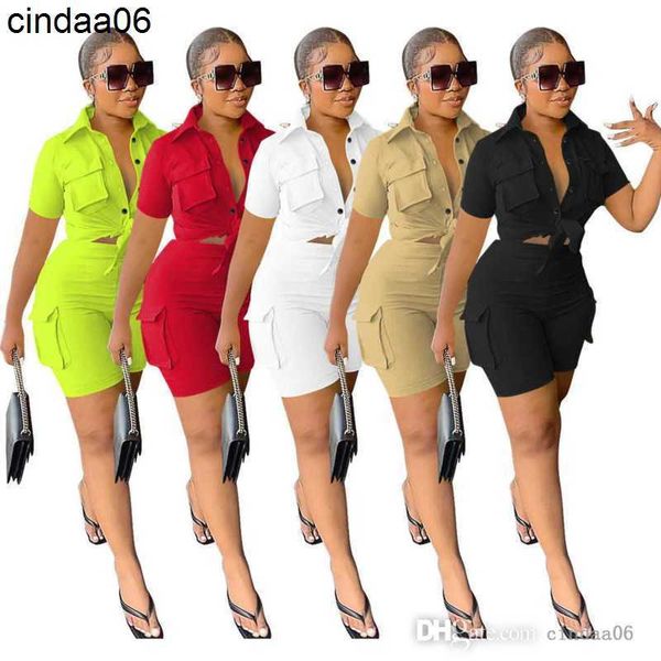 retail designer women tracksuits 2 piece set outfits summer designer short sleeve shirt blouses and shorts matching sets, Gray
retail designer women tracksuits 2 piece set outfits summer designer short sleeve shirt blouses and shorts matching sets, Gray