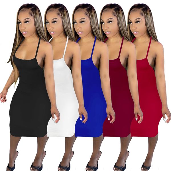 new womens halter bodycon dress sleeveless backless spaghetti strap midi club party dresses, White;black
new womens halter bodycon dress sleeveless backless spaghetti strap midi club party dresses, White;black
