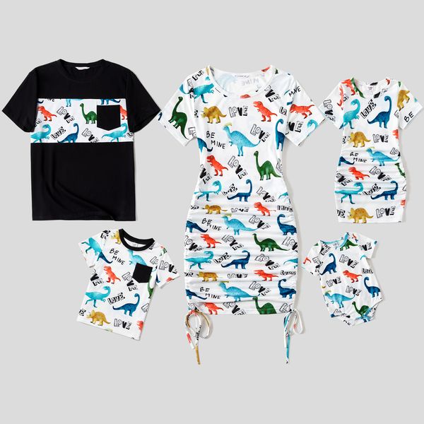 family matching outfits patpat allover dinosaur print drawstring ruched bodycon dresses and short sleeve t shirts sets 230504, Blue
family matching outfits patpat allover dinosaur print drawstring ruched bodycon dresses and short sleeve t shirts sets 230504, Blue
