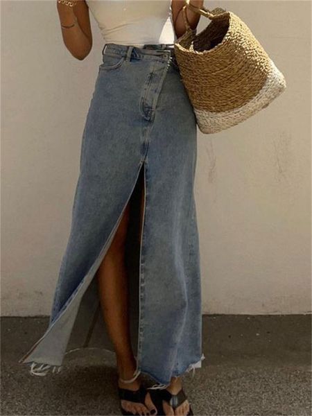 skirts tossy 2023 casual high waist denim women spilt out maxi jean skirt summer holiday long 230503, Black
skirts tossy 2023 casual high waist denim women spilt out maxi jean skirt summer holiday long 230503, Black