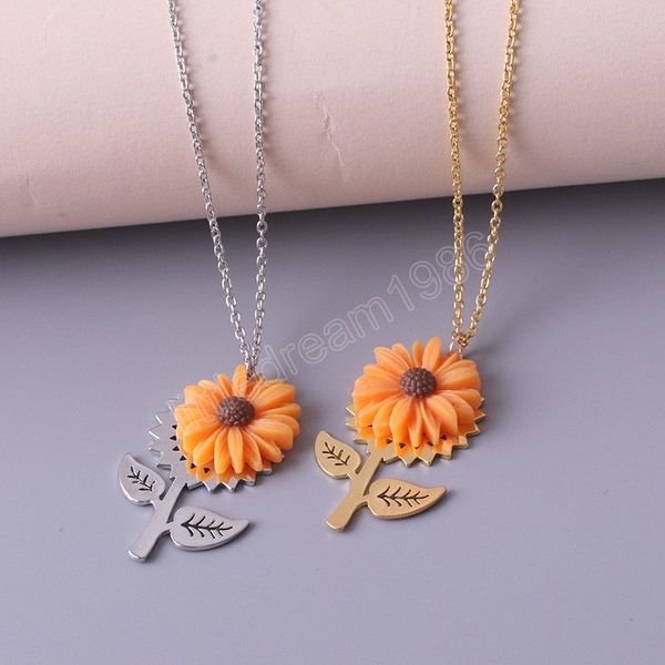 sunflower flower pendant necklace for women stainless steel link chain necklace female fashion jewelry, Silver
sunflower flower pendant necklace for women stainless steel link chain necklace female fashion jewelry, Silver