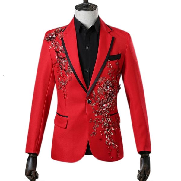 men s suits blazers floral embroidery men sequin suit jacket 2023 notched lapel single button stage performance costume mens coat 230504, White;black
men s suits blazers floral embroidery men sequin suit jacket 2023 notched lapel single button stage performance costume mens coat 230504, White;black