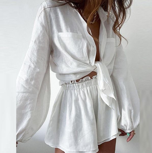 women's tracksuits 2023 summer new women's casual fashion solid color ruffle shorts long sleeve set, Gray
women's tracksuits 2023 summer new women's casual fashion solid color ruffle shorts long sleeve set, Gray