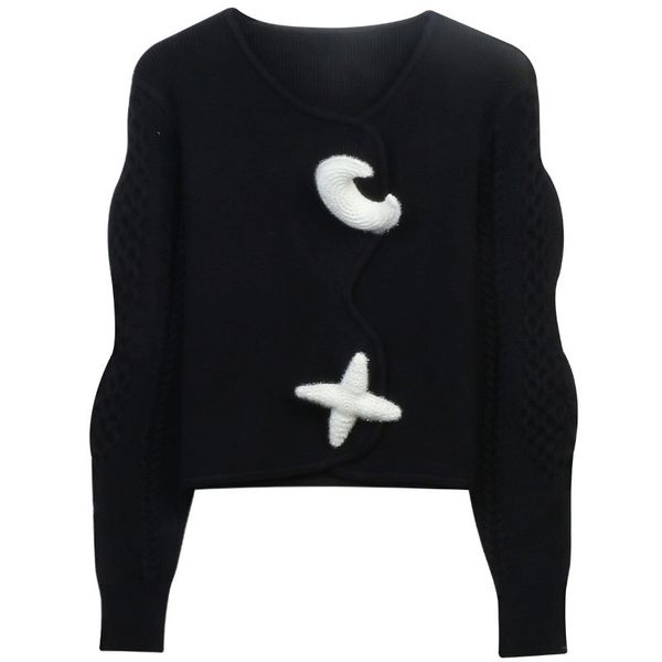 319 2023 runway summer brand same style sweater long sleeve red black white crew neck cardigan fashion clothes womens mingmei, White;black
319 2023 runway summer brand same style sweater long sleeve red black white crew neck cardigan fashion clothes womens mingmei, White;black