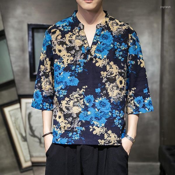 2023ssmen's t shirts summer chinese style male flower short-sleeved trend retro floral shirt casual loose ethnic men national tees, White;black
2023ssmen's t shirts summer chinese style male flower short-sleeved trend retro floral shirt casual loose ethnic men national tees, White;black