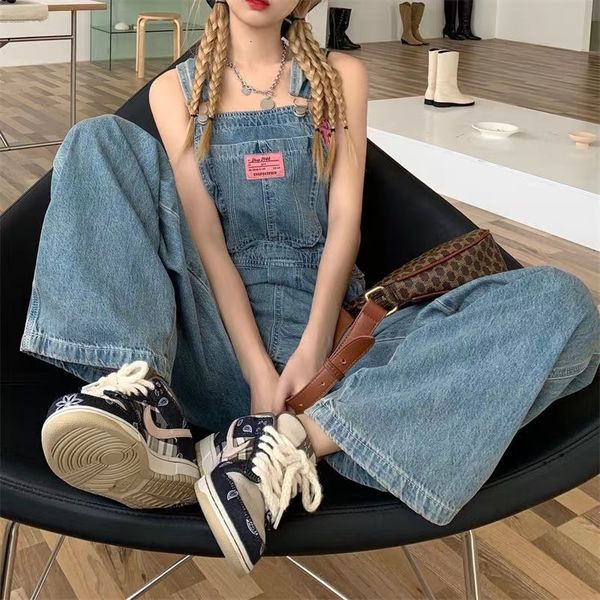 women's jumpsuits rompers summer women's denim suspenders jeans blue straight wide legs korean street style loose high waist denim, Black;white
women's jumpsuits rompers summer women's denim suspenders jeans blue straight wide legs korean street style loose high waist denim, Black;white