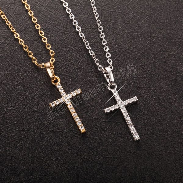 exquisite sparkling mini zircon cross necklace pendant ladies charm versatile simple fashion party jewelry gift, Silver
exquisite sparkling mini zircon cross necklace pendant ladies charm versatile simple fashion party jewelry gift, Silver