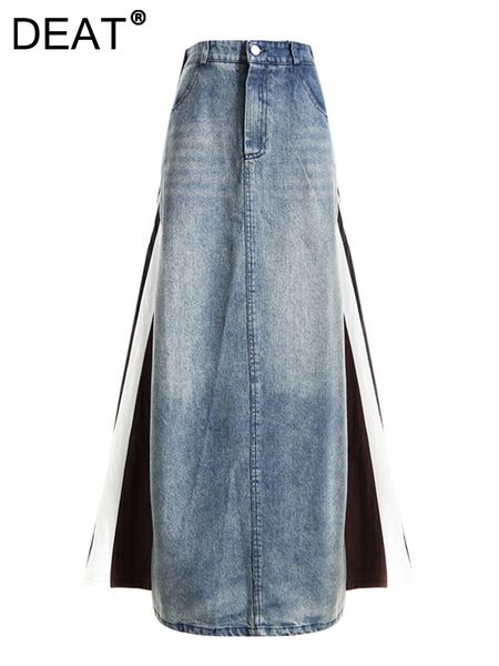 skirts deat fashion women's skirt high waist contrast color spliced a line ankle length denim summer 2023 trendy 17a7371 230428, Black
skirts deat fashion women's skirt high waist contrast color spliced a line ankle length denim summer 2023 trendy 17a7371 230428, Black
