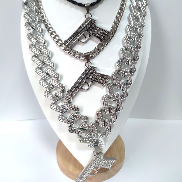 necklace pendant men's military fan model pistol punk creative diamond embedding personality dominant 25mm wide neckchain 27.5inch dog, Silver
necklace pendant men's military fan model pistol punk creative diamond embedding personality dominant 25mm wide neckchain 27.5inch dog, Silver