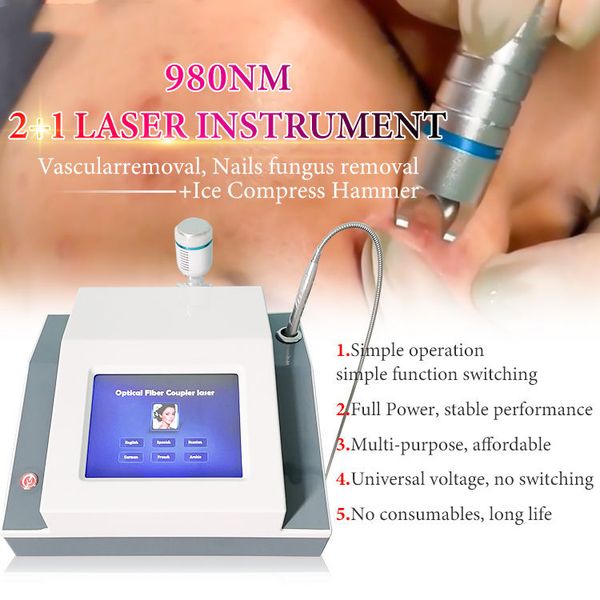980nm laser vascular removal nails fungus removal 2+1 ice compress hammer diode laser spider veins removal machine, Black
980nm laser vascular removal nails fungus removal 2+1 ice compress hammer diode laser spider veins removal machine, Black