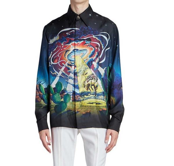 casablanca 23ss designer shirt silk casual couple hawaiian beach long sleeve, White;black
casablanca 23ss designer shirt silk casual couple hawaiian beach long sleeve, White;black