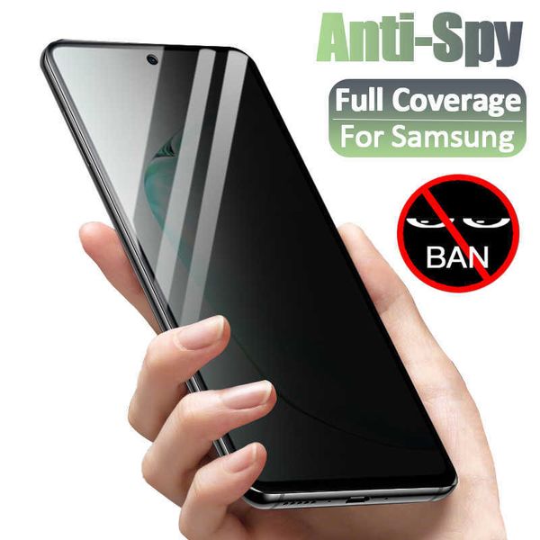 Image of Cell Phone Screen Protectors Anti-Spy Tempered Glass For Samsung Galaxy A51 A71 A50 A21S A32 A22 A12 A52 A72 A13 A23 A33 A53 Privacy Protector P230406