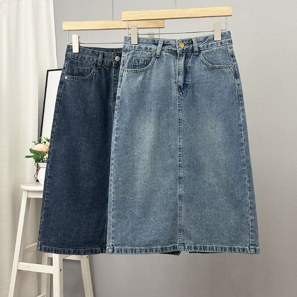 skirts women retro blue denim skirt high waist mid-length jeans skirt spring summer simple street style straight split a-line skirt 230504, Black
skirts women retro blue denim skirt high waist mid-length jeans skirt spring summer simple street style straight split a-line skirt 230504, Black