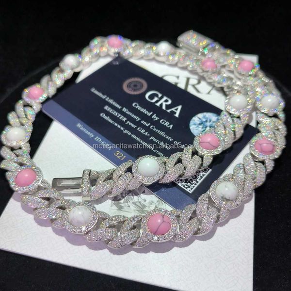 custom design vvs moissanite cuban link chain 12mm iced out hip hop jewelry pink bead cuban necklace s925 diamond cuban chain, Silver
custom design vvs moissanite cuban link chain 12mm iced out hip hop jewelry pink bead cuban necklace s925 diamond cuban chain, Silver