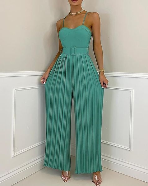 women's jumpsuits rompers jumpsuit women summer fashion spaghetti strap pleated low cut wide leg jumpsuit without belt 230504, Black;white
women's jumpsuits rompers jumpsuit women summer fashion spaghetti strap pleated low cut wide leg jumpsuit without belt 230504, Black;white