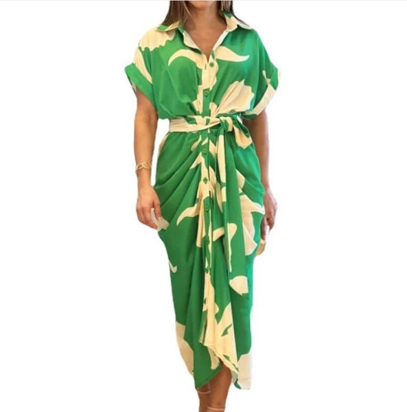 women's casual dress 2023 summer new print lapel short sleeved high waisted women's dress long shirt dress, Black;gray
women's casual dress 2023 summer new print lapel short sleeved high waisted women's dress long shirt dress, Black;gray