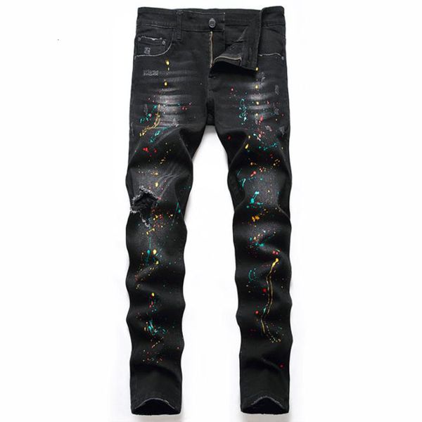men's jeans men casual black jeans paint slim straight hole biker jeans autumn jean homme male denim pants plus size 42 230503, Blue
men's jeans men casual black jeans paint slim straight hole biker jeans autumn jean homme male denim pants plus size 42 230503, Blue