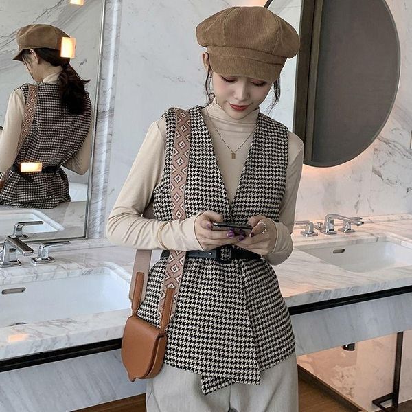 vests vests women houndstooth vintage street style chic fashion outwear casual autumn sleeveless woolen jacket cardigan coat for women, Black;white
vests vests women houndstooth vintage street style chic fashion outwear casual autumn sleeveless woolen jacket cardigan coat for women, Black;white