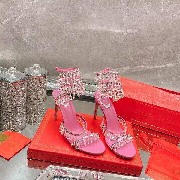 luxury design gorgeous sandals rene caovilla luxury designer crystal light wrapped foot stiletto wedding shoes rhinestone summer high heeled, Black
luxury design gorgeous sandals rene caovilla luxury designer crystal light wrapped foot stiletto wedding shoes rhinestone summer high heeled, Black