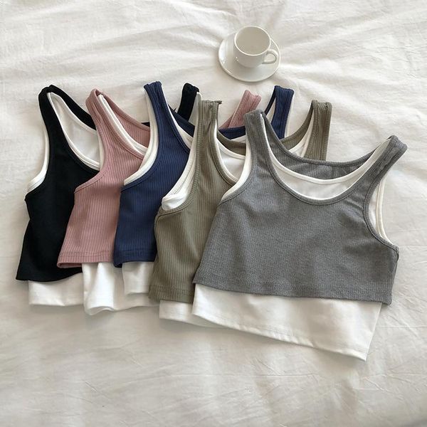 tanks 2022 women knitted tank cool fake twopieces women crop vest summer female summer camisole camis, Black;white
tanks 2022 women knitted tank cool fake twopieces women crop vest summer female summer camisole camis, Black;white