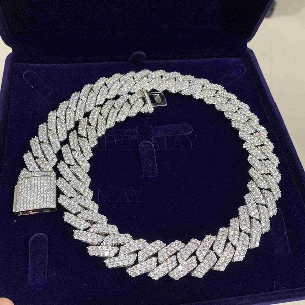 hip hop jewelry moissanite chain iced out double rows moissanite diamond miami cuban necklace 925sliver 20mm cuban link chain, Silver
hip hop jewelry moissanite chain iced out double rows moissanite diamond miami cuban necklace 925sliver 20mm cuban link chain, Silver
