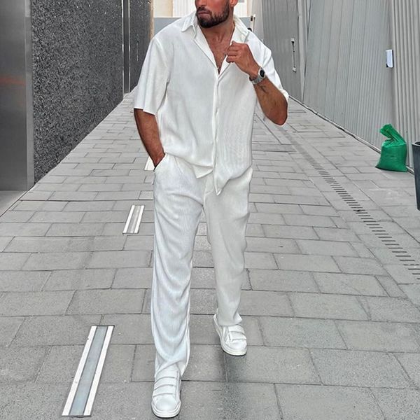 mens tracksuits summer men simple solid twopiece set lapel button shirt long pants casual suit office short sleeve loose outfits 230504, Gray
mens tracksuits summer men simple solid twopiece set lapel button shirt long pants casual suit office short sleeve loose outfits 230504, Gray