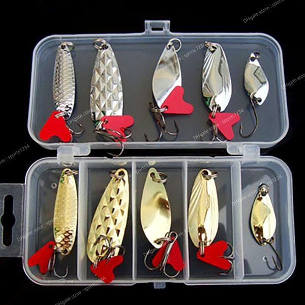 10pcs/set lure metal spinner lure spoon set gold fishing spinner lure sequins with box treble hooks fishing tackle hard bait fishingfishing
10pcs/set lure metal spinner lure spoon set gold fishing spinner lure sequins with box treble hooks fishing tackle hard bait fishingfishing