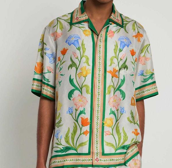 casablanca 23ss designer shirt silk casual collar hawaiian beach short shirt, White;black
casablanca 23ss designer shirt silk casual collar hawaiian beach short shirt, White;black