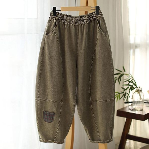 jeans retro women pants cotton denim pockets elastic waist 2023 spring autumn casual loose harem fashion jeans female yoyikamomo, Blue
jeans retro women pants cotton denim pockets elastic waist 2023 spring autumn casual loose harem fashion jeans female yoyikamomo, Blue