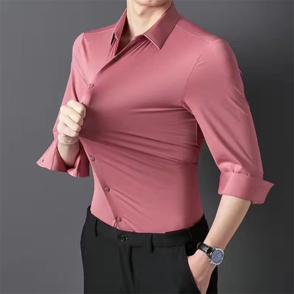men's casual shirts high elastic and traceless spring and autumn cotta long-sleeved shirt men's slim spandex non-ironing business, White;black
men's casual shirts high elastic and traceless spring and autumn cotta long-sleeved shirt men's slim spandex non-ironing business, White;black