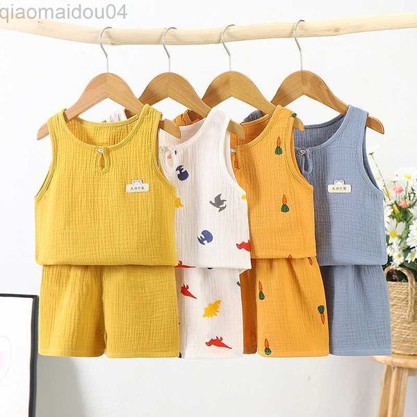 clothing sets summer new gauze cotton boys and girls tank + shorts suit korean children's baby home clothes infant aa230504, White
clothing sets summer new gauze cotton boys and girls tank + shorts suit korean children's baby home clothes infant aa230504, White