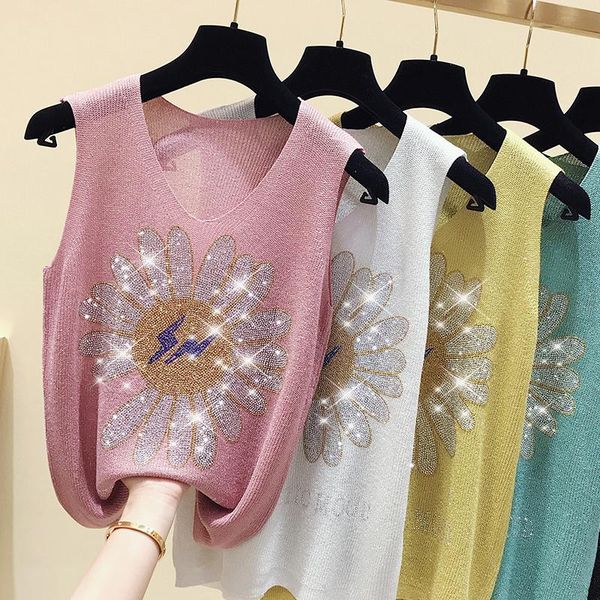 tanks summer tank hollow out cool diamond vests women fashion sleeveless casual thin pink green knit tee shirt femme 2021, Black;white
tanks summer tank hollow out cool diamond vests women fashion sleeveless casual thin pink green knit tee shirt femme 2021, Black;white