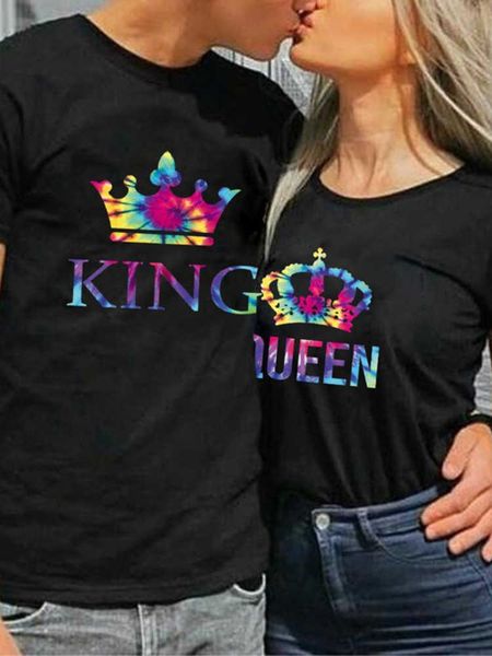colorful king queen crown print couple t shirt lovers short sleeve o neck loose tshirt men man fashion tee shirt clothes, White;black
colorful king queen crown print couple t shirt lovers short sleeve o neck loose tshirt men man fashion tee shirt clothes, White;black