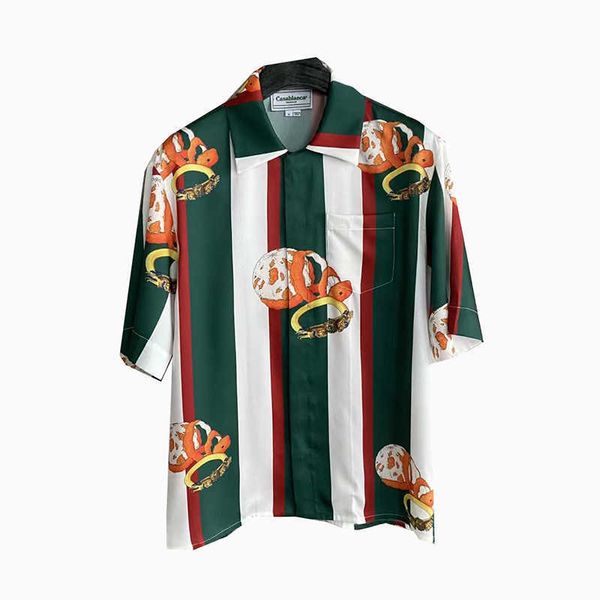 casablanca 23ss designer shirt silk casual white green orange couple casual hawaiian beach short sleeve shirt, White;black
casablanca 23ss designer shirt silk casual white green orange couple casual hawaiian beach short sleeve shirt, White;black